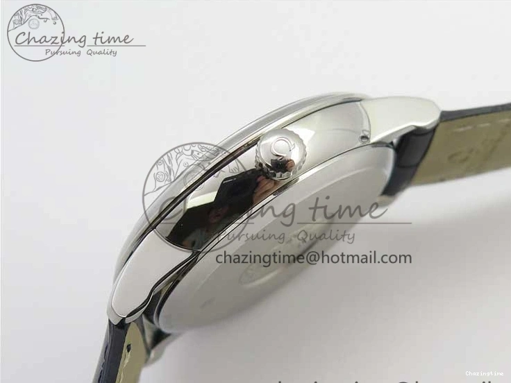 0312 Timeless De Ville Prestige Real PR SS ZF 1:1 Best Edition Gray Dial Blue Markers on Blue Leather Strap MIYOTA 7936